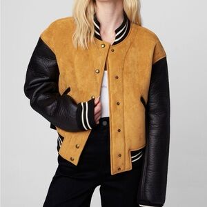 BLANK NYC Booksmart Suede Varsity Jacket